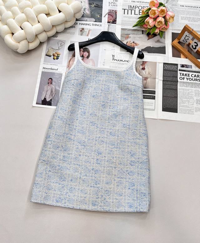 Dior 25Ss新款冰川蓝藤格纹编织菱格背心裙丨独家高版出品！立体编织工艺原版定制进口纱线上身显瘦又高挑 高版出品，三标齐全，大货出 尺码Sml 编码 D