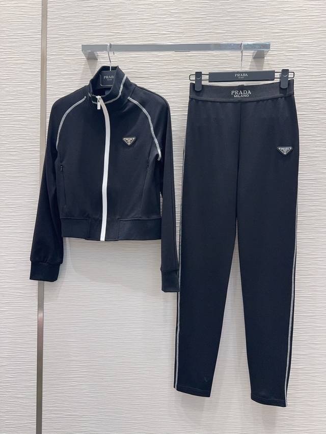 prad*2025Fw新款套装 瑜伽服运动服健身风格 手感舒适透气 亲肤纯棉高弹力 舒适不易变形 无压力活动 高端舒适提臀塑型效果 Sml S肩宽37.5 胸围