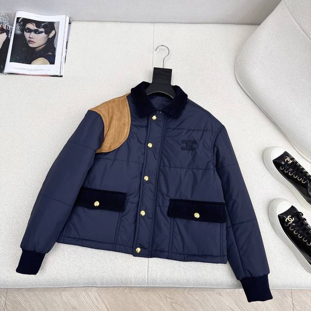 独家首发 Ce 25Ss 秋冬最新款Logo凯旋门拼接撞色棉衣外套高颜值的保暖神器～～做工超精美 Os宽松版型里面穿厚毛衣都没问题 超帅气的撞色做法搭配凯旋门字