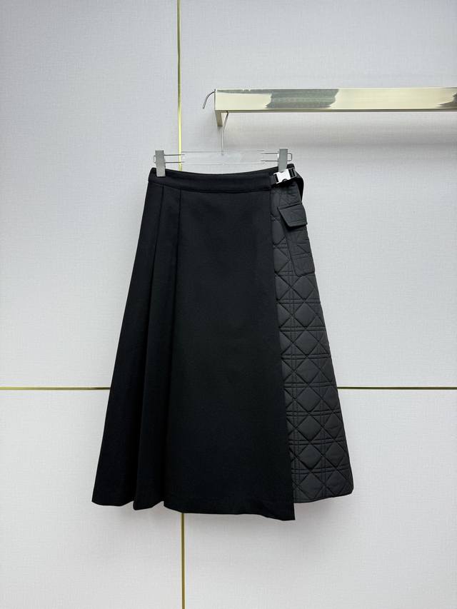 Dio* 26Ss早春新款半身裙 羊毛拼接行棉面料设计 气质款 两色三码Smlb808