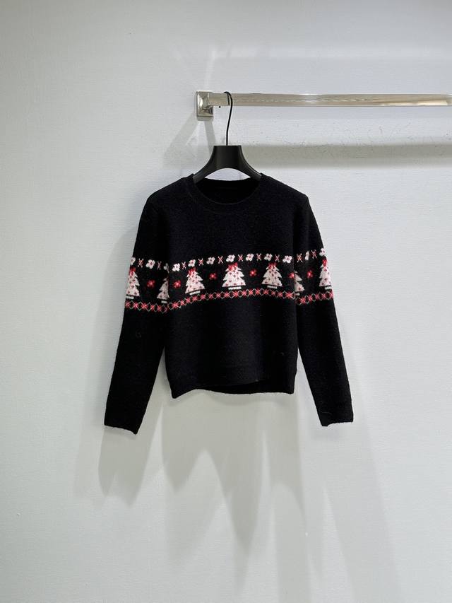 25Ss冬季新款上新！圣诞节限定套装 满满冬日松弛慵懒感 红色点缀俏皮中带着少女的甜美。可搭配同系列帽子。现货供应黑色Sml 上衣