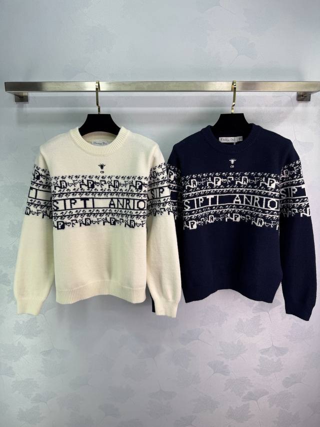 Dio*26早春新款费尔岛提花毛衣，经典费尔岛风格，羊毛混纺材质，柔软又保暖，圆领设计+提花图案，复古几何元素，设计感满满，舒适又百搭，随手搭牛仔裤或半裙都很出