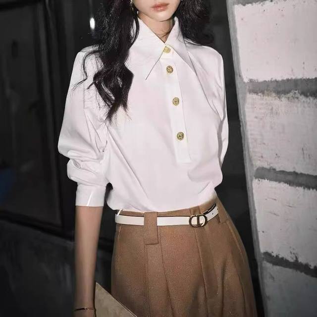 爆款上新 Ce家 2026早春 娜扎同款不规则斜裁百搭衬衫 两色三码Sml 面料:棉