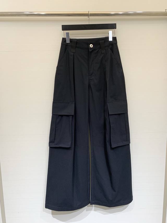 Shortsentence 2026滑雪度假系列 高腰纯棉宽松纯棉阔腿工装休闲裤 背后口袋刺绣Logo点缀 上身慵懒又休闲 码数Sml