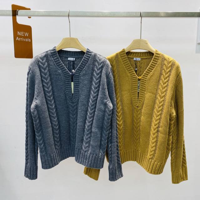 新款陈都灵同款罗家Low羊毛衫复古V领麻花针织羊毛套头上衣Sml