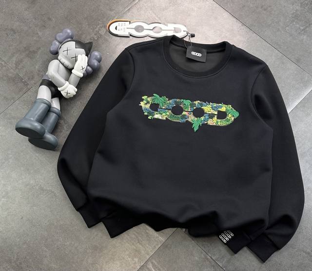 特价 L无 潮牌 Goodbrand森林刺绣圆领短袖 DDD ：2 G纯棉潮牌专用棉，纹理清晰，质感满满，同缸定染1×1无色差精密纯棉螺纹，层搭叠穿，自留好货，