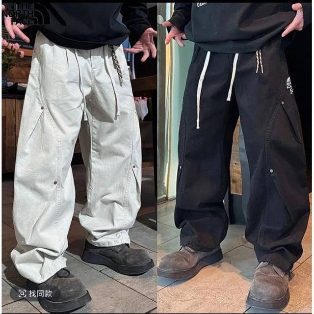 高品质北面The North Face秋冬新款，男士松紧腰个性铆钉潮流工装裤，男士休闲裤长裤！ DDD 颜色:黑色，军绿色，白色 DDD 尺码:S-3Xl DD