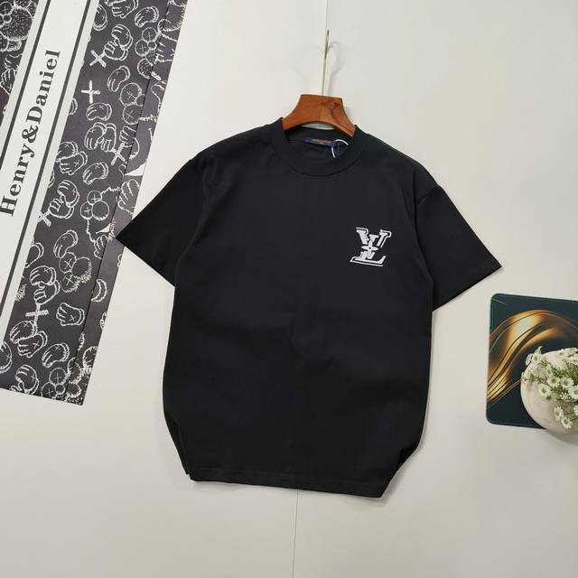 尺码S-Xllouis Vuitton路易威登短袖T恤 26Ss早春新款驴家Lv四叶草字母刺绣短袖衫 DDD 轻奢主义 男女日常通勤穿搭必备单品 DDD 正确版