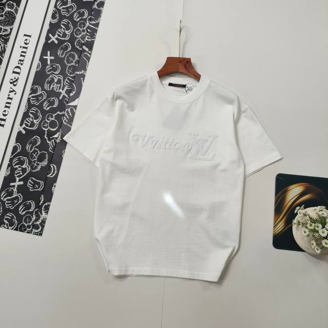 尺码S-Xllouis Vuitton路易威登短袖T恤 26Ss早春新款驴家Lv字母刺绣短袖衫 DDD 轻奢主义 男女日常通勤穿搭必备单品 DDD 正确版本 欢