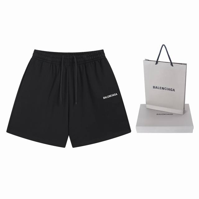 实拍图 顶级版本.官网品质 Balenci*Ga 巴黎.新款 字母经典Logo刺绣短裤.砖柜同步.第一时间正品研制，欢印对比！面料采用巴黎Zp定织定染全棉毛圈大