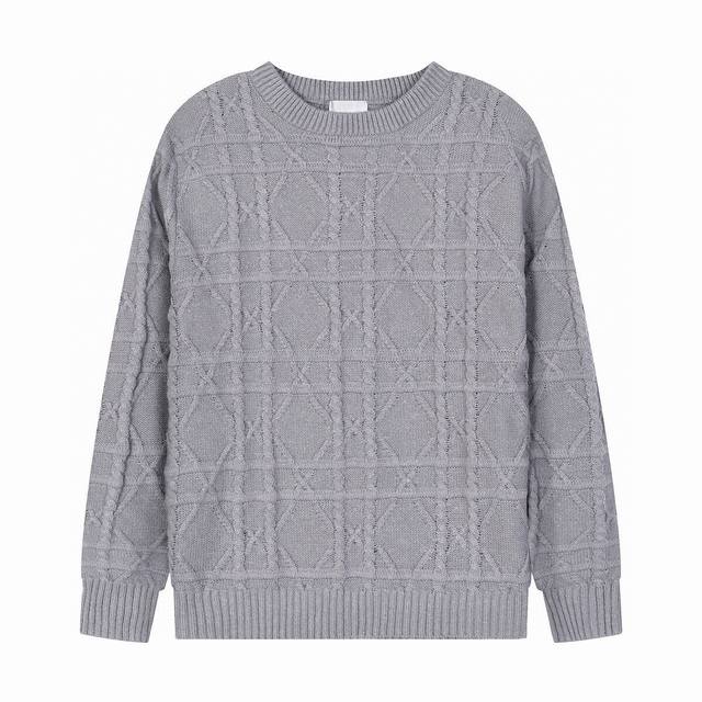 上新 顶级品质 迪奥 Dior 2025秋冬新款 Cd菱形格提花圆领毛衣针织衫上衣打底衫男女同款 ！ DDD 面料：采用棉羊毛混纺面料，面料成份带有%25羊仔毛