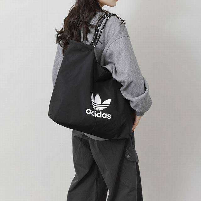 Adidas阿迪达斯 新款女士大容量休闲单肩包简约百搭手提包户外运动托特包环保购物袋 尺寸:40×39×12 DDD