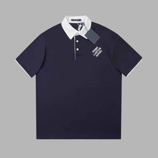 顶级版本 DDD 路易 Lv 26Ss早春新款短袖 字母Logo刺绣翻领Polo短袖 DDD 轻奢主义 男女日常通勤穿搭必备单品 正确版本 欢迎对比 DDD 详