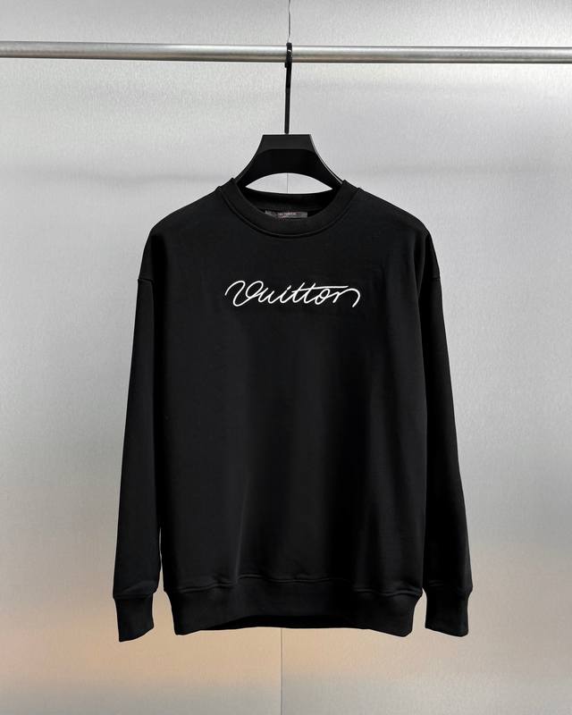 顶级版本.官网品质 DDD Louis Vuitton路易威登刺绣Logo休闲圆领卫衣 DDD 采用原板独家定制430克纯棉面料质感非常舒服柔软透气性强 100