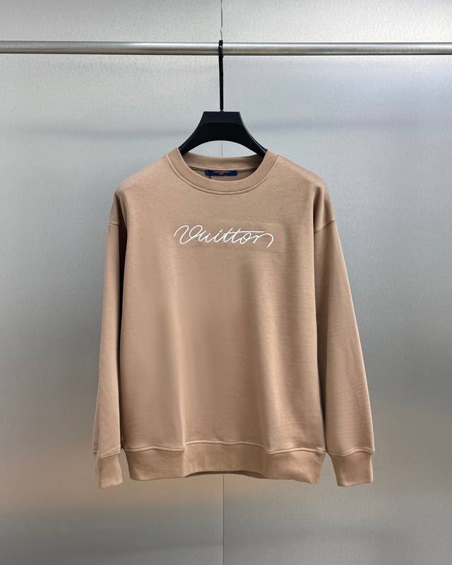 顶级版本.官网品质 DDD Louis Vuitton路易威登刺绣Logo休闲圆领卫衣 DDD 采用原板独家定制430克纯棉面料质感非常舒服柔软透气性强 100