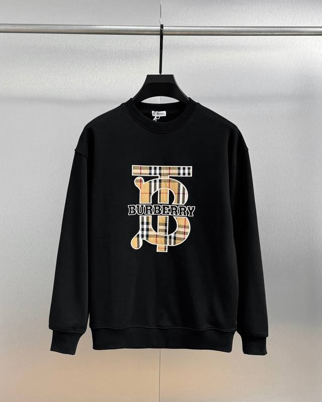 顶级版本.官网品质 DDD Burberry巴宝莉 刺绣Logo圆领卫衣 DDD 采用原板独家定制450克纯棉面料质感非常舒服柔软透气性强 100%区别市场的