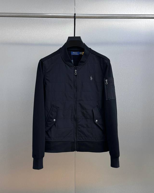 代购版本.专柜品质 DDD Ralph Lauren拉夫劳伦刺绣Logo拼接棒球服拉链夹克外套 DDD 尺码: S-Xl DDD 颜色: 黑色 DDD 定制云感