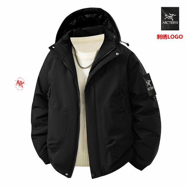 刺绣Logo DDD 始祖鸟冬日系列系列，冬装外套冬季立领棉衣男装潮牌情侣装棉服！情侣新款加绒冲锋衣户外加厚防风防水棉衣运动外套登山服骑手夹克上衣钓鱼服三防棉衣