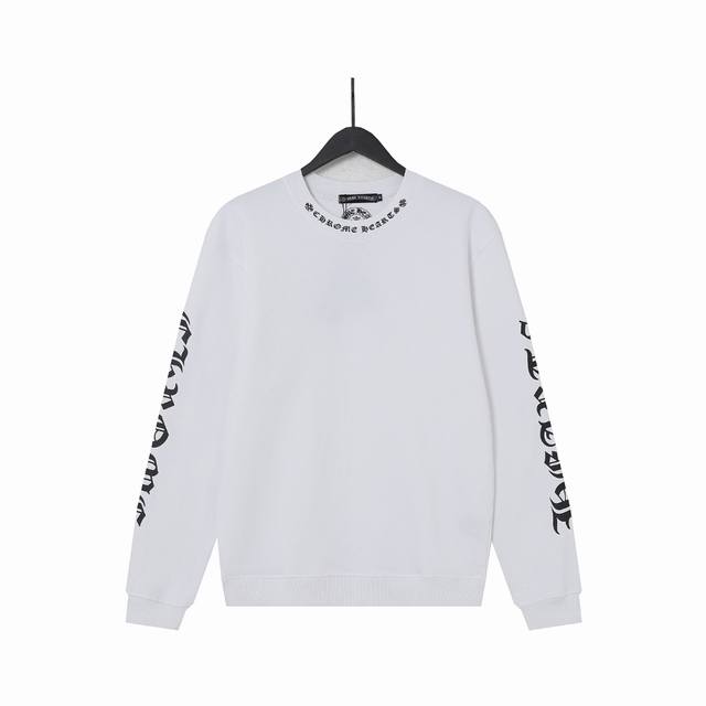 高版本Chrome Hearts克罗心 花臂梵文印花圆领卫衣，男女同款。订制高克重420G全棉毛圈面料，领口梵文印花，花臂梵文设计，集齐克家经典品牌元素。定制辅