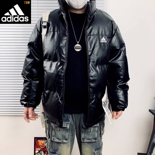 Adidas阿迪达斯经典复古皮质羽绒棉服男女同款 搭配情侣更赞哦 DDD ｜超级推荐｜超人气单品Ins小红书热门爆款 重工超级立体情满怀满 绝细对节多到让你怀疑