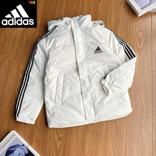 阿迪达斯羽绒服 DDD 阿迪达斯Adidas 三叶草三条杠立领羽绒服 保暖收割机，Yyds，防寒厚款锁住温暖，零下温度轻松应对，甄选健康棉，品质严格把控，舒适柔