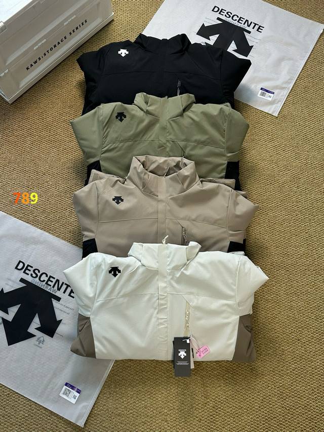 Descente 迪桑特 秋冬新款冲锋衣男女防水防风保暖夹棉徒步登山外套 可拆卸帽子 DDD 颜色：黑色 绿色 卡其色 米白色 DDD 美式设计时尚穿搭，立体剪