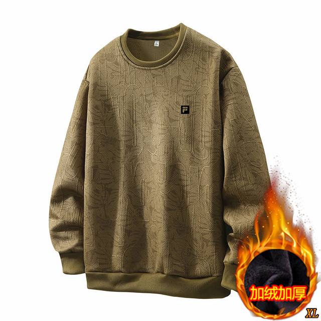 加绒 常规 斐乐 独家实拍上新，本季主打冬季高品质加绒加厚卫衣休闲大码卫衣印花潮流满印春秋款卫衣套头圆领大码卫衣M-8Xl，货源充足，放心主推，高端品质，经典设