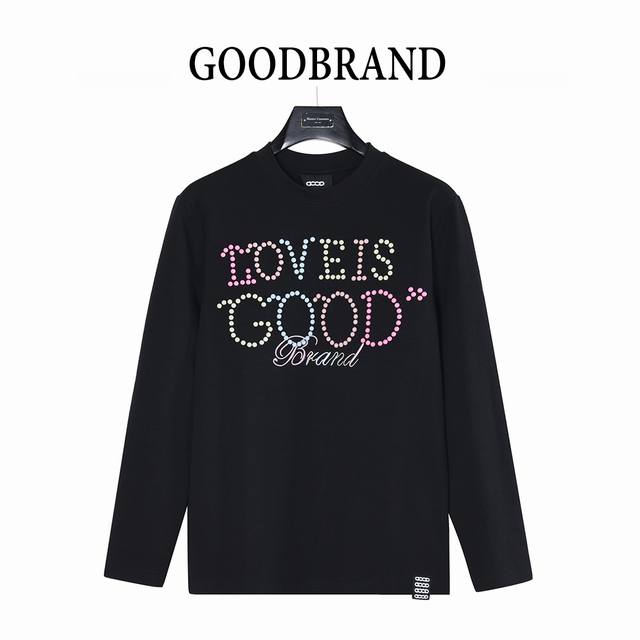 Good Brand 25Fw 马卡龙彩色珍珠烤瓷字母长袖T恤 DDD 定织定染 水洗柔滑长绒棉、克重310克、最新专柜款，打底衫长袖 DDD 厚实有型，购入原