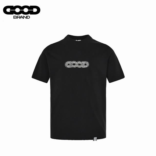 DDD Goodbrand 25Ss 进口钻片重工短袖T恤 DDD 采用订色订染毛圈纯棉衣面，250G双股双纱，手感舒适 进口针织针梳棉进行制作，搭配320G1