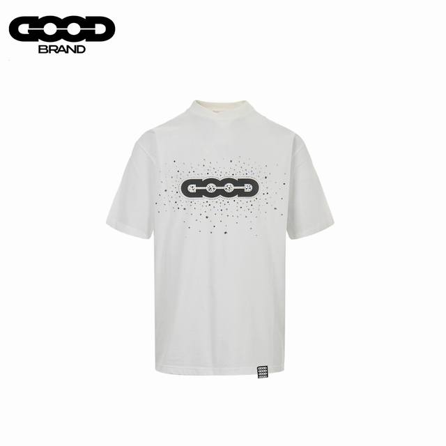 DDD Goodbrand 25Ss 缤纷夏日烫钻短袖T恤 DDD 采用订色订染毛圈纯棉衣面，250G双股双纱，手感舒适 进口针织针梳棉进行制作，搭配320G1