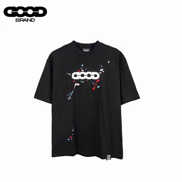 DDD Goodbrand 25Ss 印花刺绣喷涂短袖T恤 DDD 采用订色订染毛圈纯棉衣面，250G双股双纱，手感舒适 进口针织针梳棉进行制作，搭配320G1