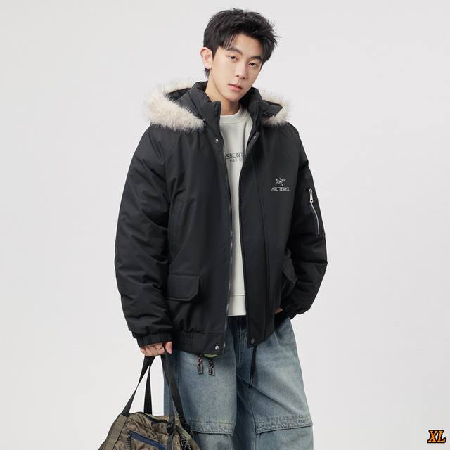 Arc’Teryx始祖鸟 独家实拍上新冬季高品质加绒毛领外套棉衣宽松连帽连帽棉服，本季主打，货源充足，放心主推，高端品质，经典设计，做工出色，经典百搭，上身效果