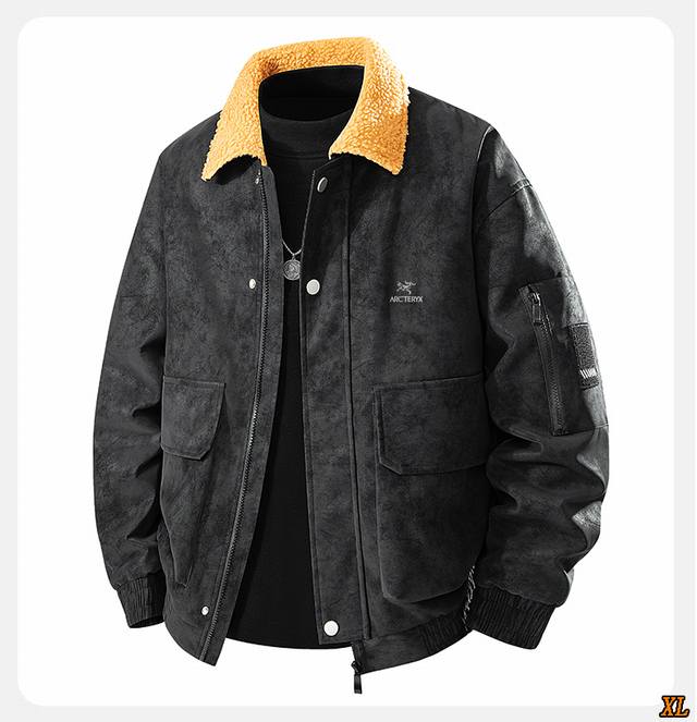Arc’Teryx始祖鸟 独家实拍上新冬季高品质羊羔绒皮夹克皮毛一体皮棉衣羊羔绒皮夹克潮流时尚大牌潮酷机车工装夹克外套，本季主打，货源充足，放心主推，高端品质，