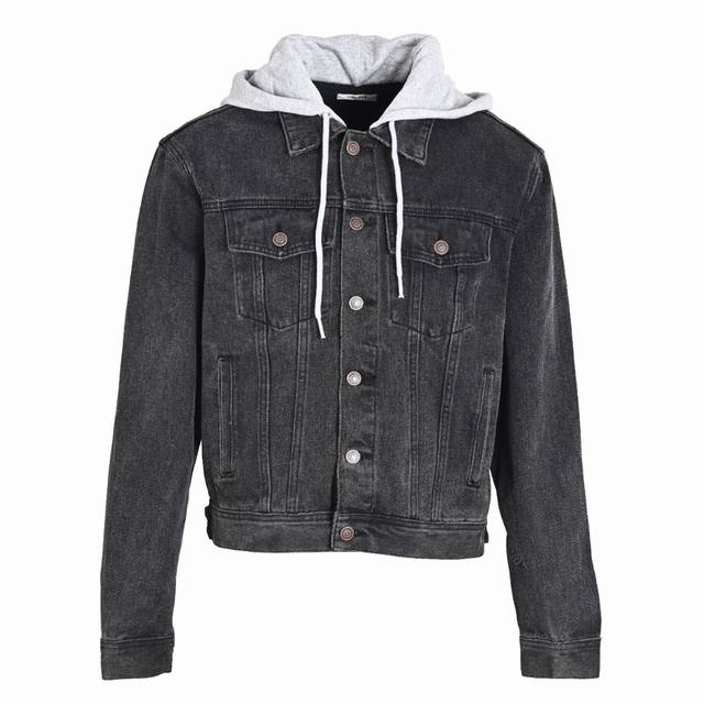 Celine赛琳Ce 拼接连帽牛仔外套 DDD 采用12.5安7乘7高密斜纹全棉牛仔布，以及 克全棉定织原版花灰，上身质感厚重立体，中孝洗，颜色均匀，上身效果舒