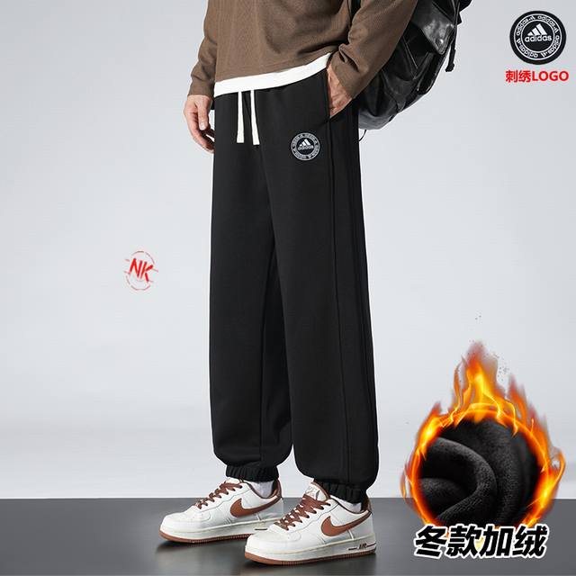加绒+5 DDD 阿迪达斯Adidas秋冬抽绳束脚运动卫裤休闲裤工装裤 DDD 老渠道精品推荐，一款绝杀的男神休闲裤，女生也能Get起它的运动风格，，宽松得体的