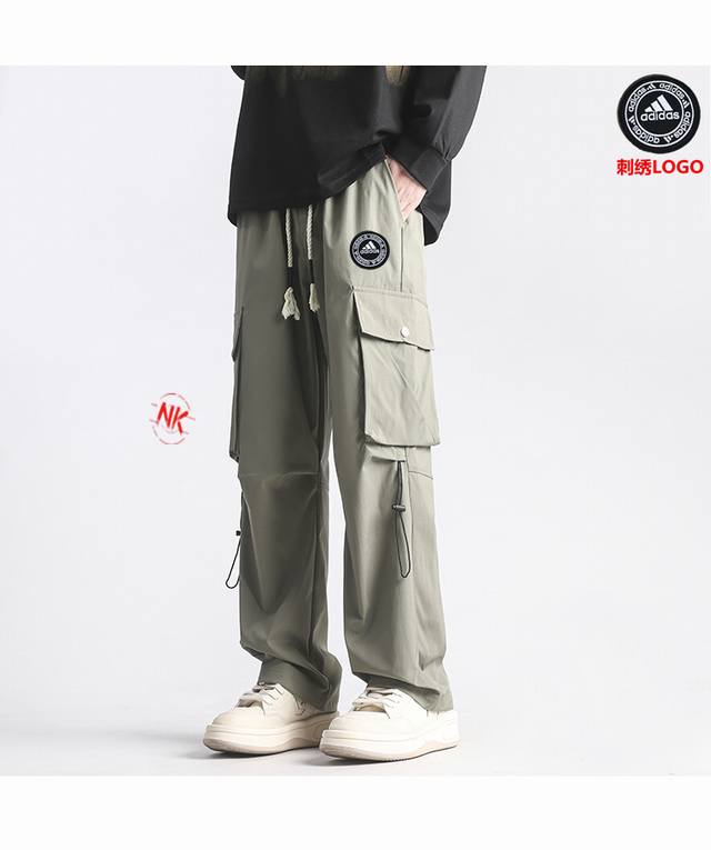 加绒+10 黑色有加绒 刺绣Logo DDD 阿迪达经典Logo三防复合冲锋裤男秋冬工装裤 DDD 老渠道精品推荐2025一款绝杀的机能伞兵裤工装裤潮流宽松直筒