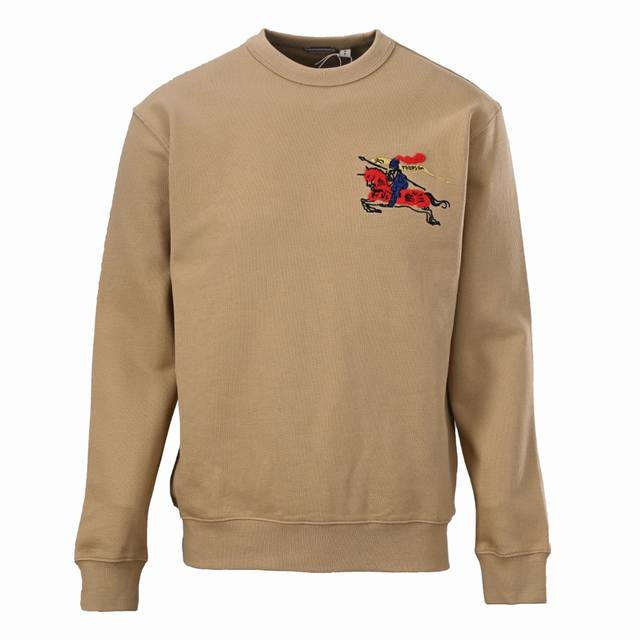 Burberry巴宝莉Bbr马年新禧贺岁系列植绒彩绣战马圆领卫衣 DDD 原版6550购入，原版面料采用定制，500G反向毛圈底纱鱼鳞布料，螺纹500G双纱，颜