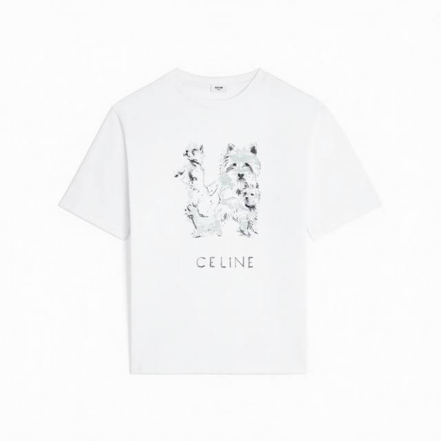 隔天发货 新款上架 Xd-8864 Celine 印花圆领T恤 DDD 高版本 高品质 DDD 时尚个性 百搭潮流 DDD 吊牌 领标 水洗麦 三标齐全 DDD