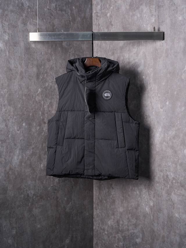 实物挂拍 Canada Goose 加拿大鹅 饰标徽章刺绣连帽羽绒马甲 DDD 现货 S M L Xl DDD 90国标优质白鸭绒：精选高蓬松度绒，克重达170