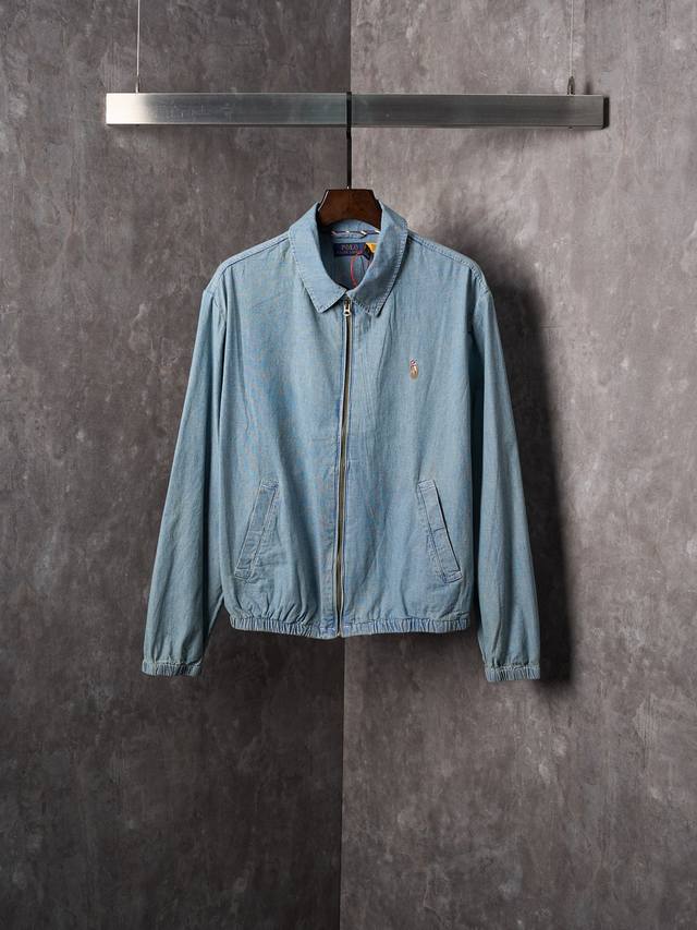 实物挂拍 Ralph Lauren 拉夫劳伦 彩色小马标刺绣牛仔翻领夹克外套 DDD 现货 S M L Xl DDD 定制定染云感平纹全棉牛仔 柔软丝滑 舒适贴