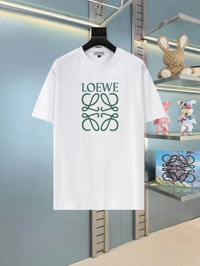 Loewe 罗意威25Ss新款短袖，最高版本重工艺印花经典Logo图案，高标准定制，上身非常有型，客供进口高档280克纯棉面料质感非常细腻，细节工艺精湛考究，塑