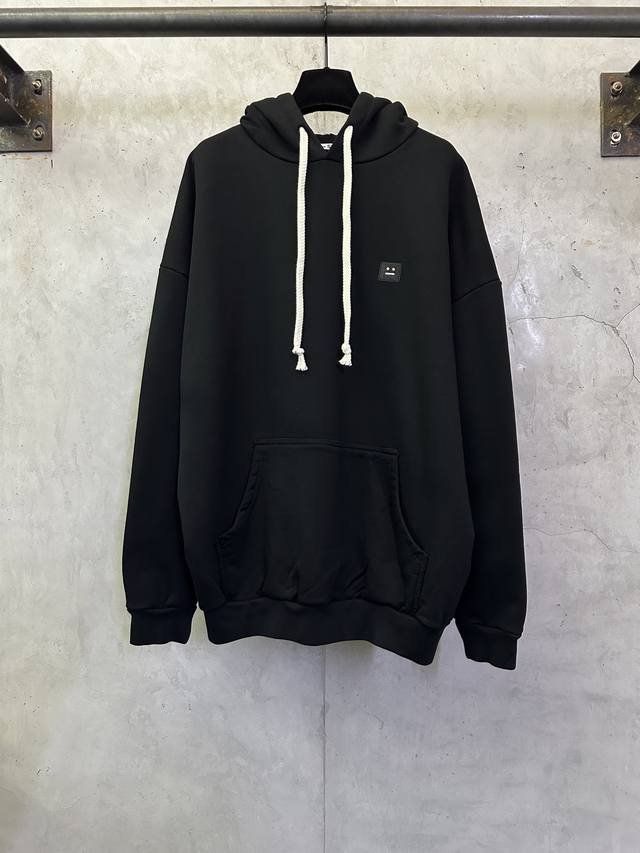 Acne Studios 艾克妮 25Ss 笑脸贴片Logo连帽卫衣 DDD 面料：480克精梳棉潮牌卫衣料 配套拉架罗纹 面料酵洗 宽松版型 定制五金 螺纹
