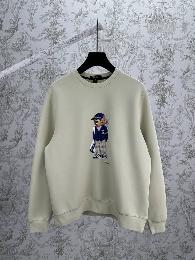 Polo 25Ss新款Bear小熊图案双面针织吸湿排汗圆领长袖卫衣 胸前带有小熊刺绣 男款 高版本 DDD 码数：S.M.L.Xl. DDD