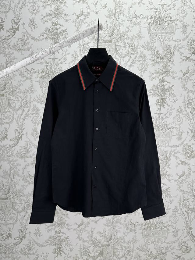 G家 25Ss新款长袖衬衫 领口处拼接线条 胸前带有贴布口袋 高版本 DDD 码数：38.40.42.44. DDD