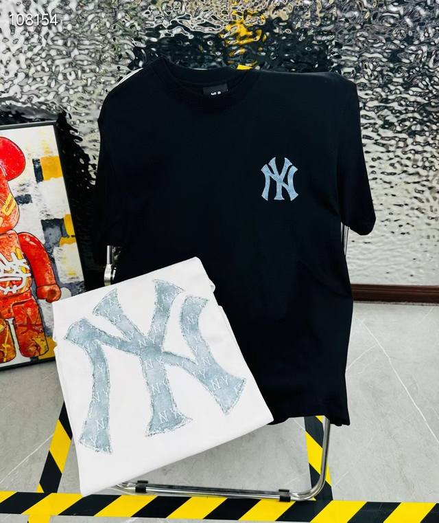 Mlb DDD 高版本Mlb春夏新款Ny牛仔布印花休闲宽松情侣款短袖T恤 DDD 面料：采用40织双纱280克面料，原版1:1高克重，纯棉螺纹领口，宽松版型，做