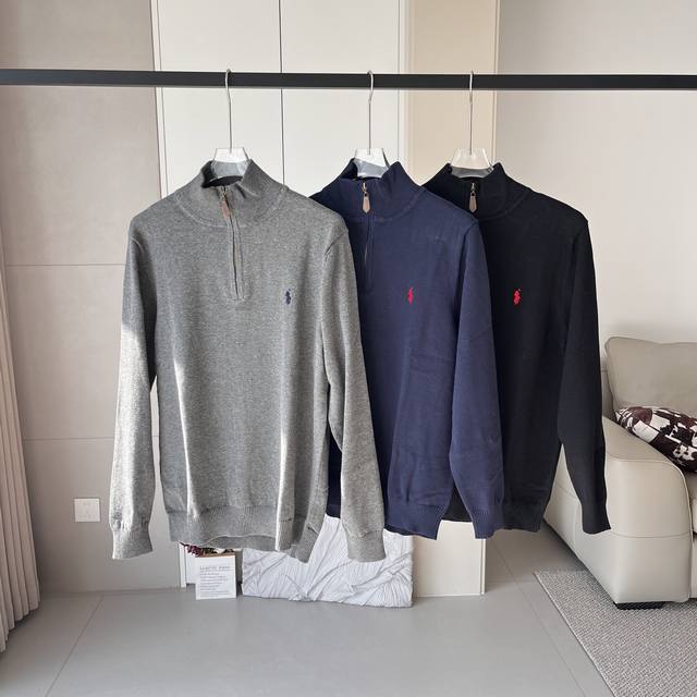 Ralph Lauren 拉夫劳伦男装 经典款四分之一拉链针织毛衣 DDD 官网新款巨百搭 ！专柜面料版型打版！1:1定制！主打一个高品质！高克重版本！超难买到