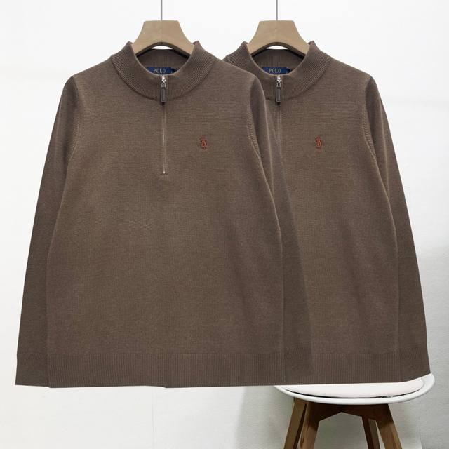 冬款毛衣 Polo拉夫劳伦-立领开衫男女同款舒适百搭美式刺绣小标半拉链针织毛衣 DDD 经典必入款！超实用！内里超舒适加绒设计.高克重订织订针织面料.领口拼接同