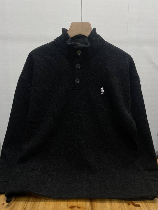 新款Polo拉夫劳伦Ralph Lauren-加绒加厚内里三粒扣高领卫衣老钱风，舒适版型简约设计，出街吸睛 Logo小马点缀细节亮点，经典的领口设计，合身版型，