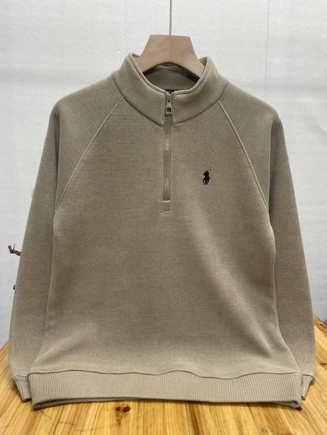 新款Polo拉夫劳伦Ralph Lauren-加绒加厚内里半拉链-半高领卫衣老钱风，舒适版型简约设计，出街吸睛 Logo小马点缀细节亮点，经典的领口设计，合身版