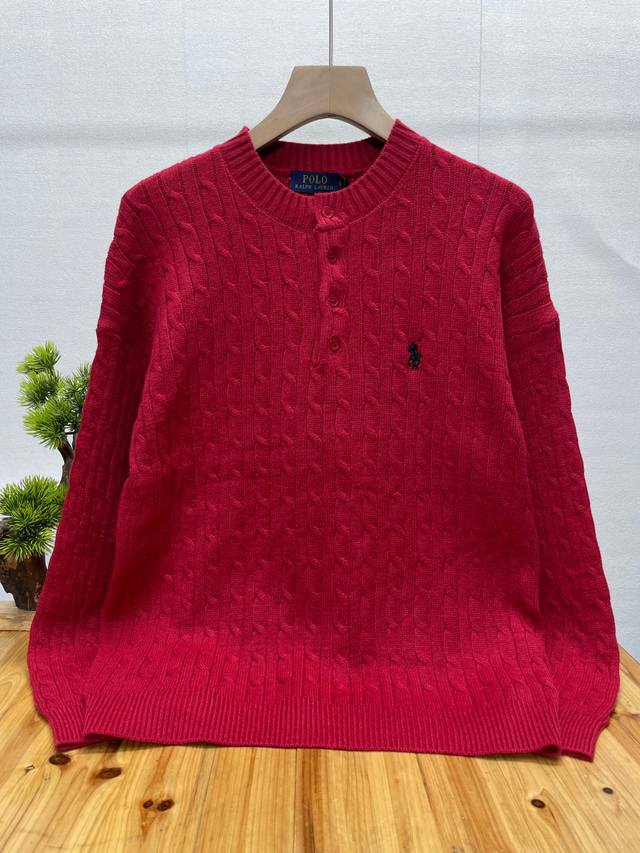 拉夫劳伦Ralph Lauren园领纯色小马刺绣Logo大麻花针织毛衣 DDD 复古学院风 手感舒适度满分 承包春秋冬的衣橱必备单品 天冷叠穿作为内搭也非常好看